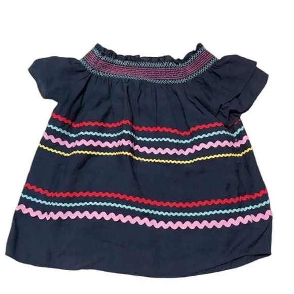 Entro Blue Striped Ruffle Cap Sleeve Flowy Fit Top Size L - Picture 3 of 7